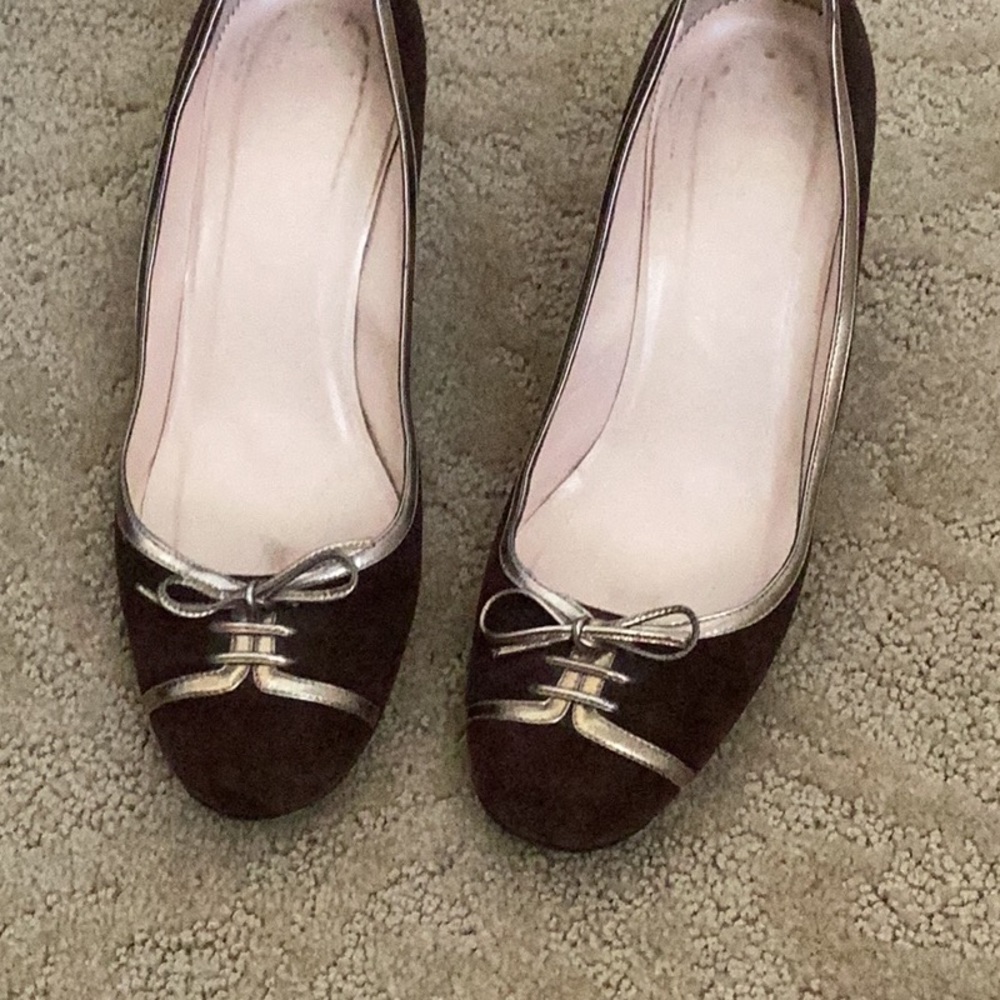 Christian Louboutin brown velvet heels. Size 37